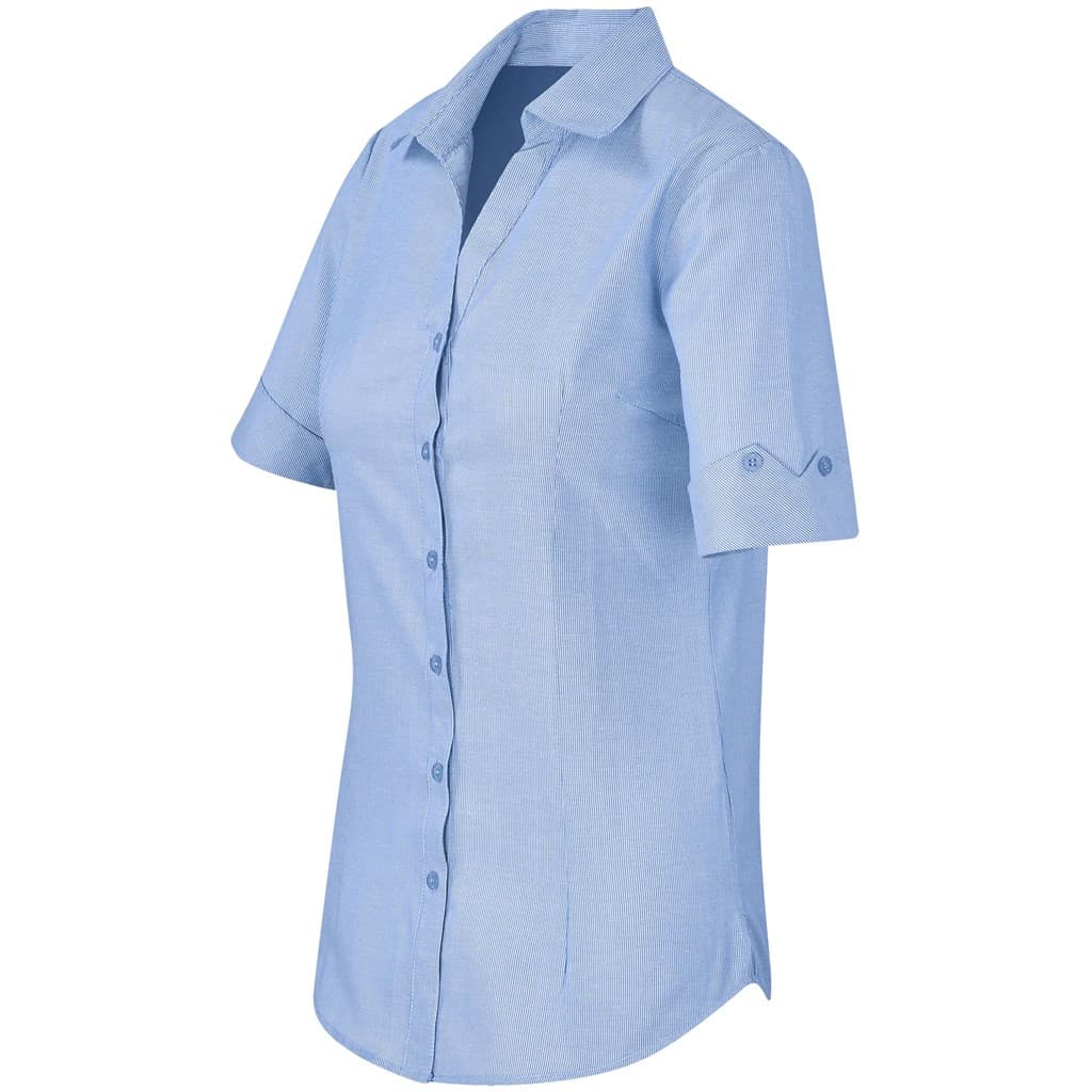 Ladies Short Sleeve Northampton Shirt - Sky Blue