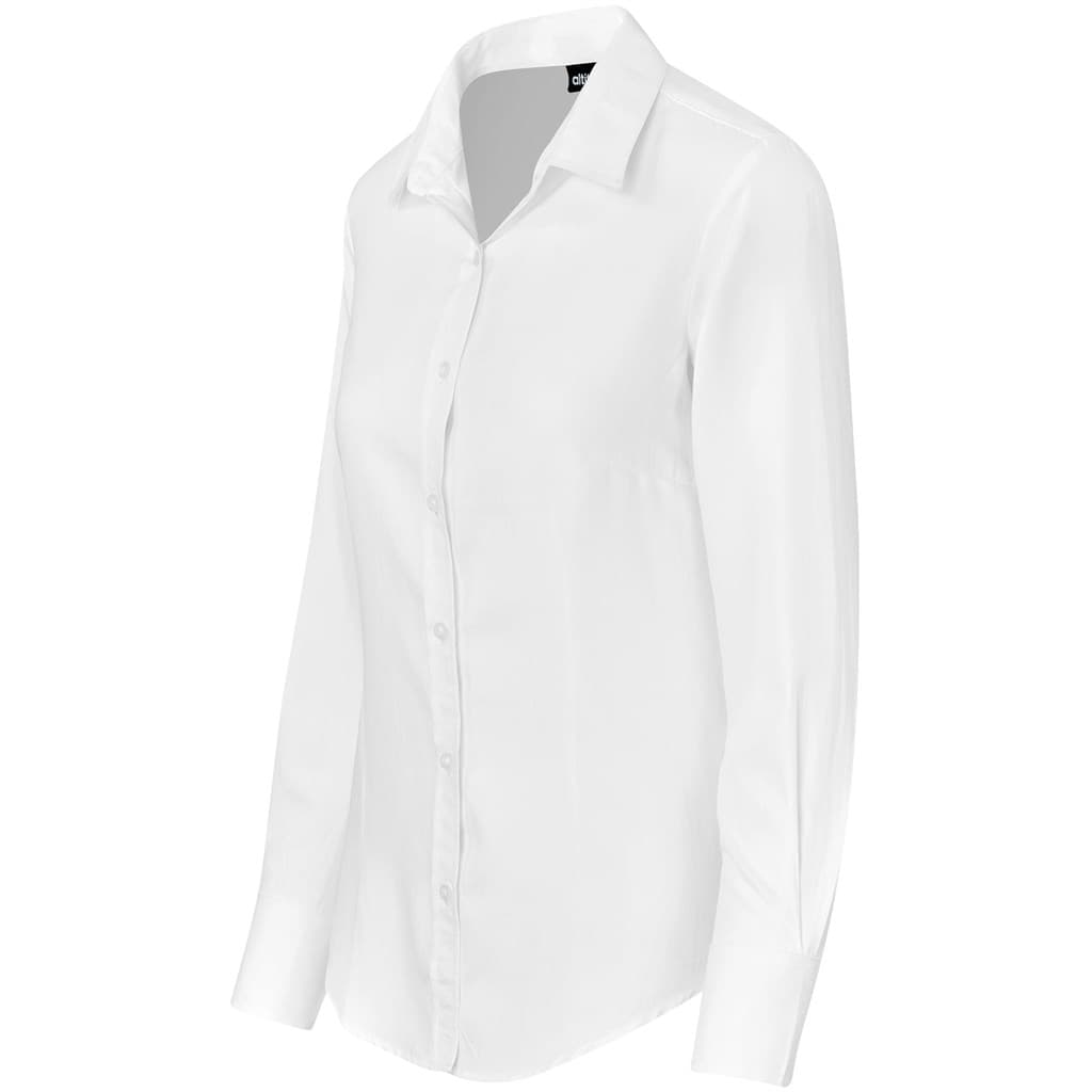 Ladies Long Sleeve Nottingham Shirt - White