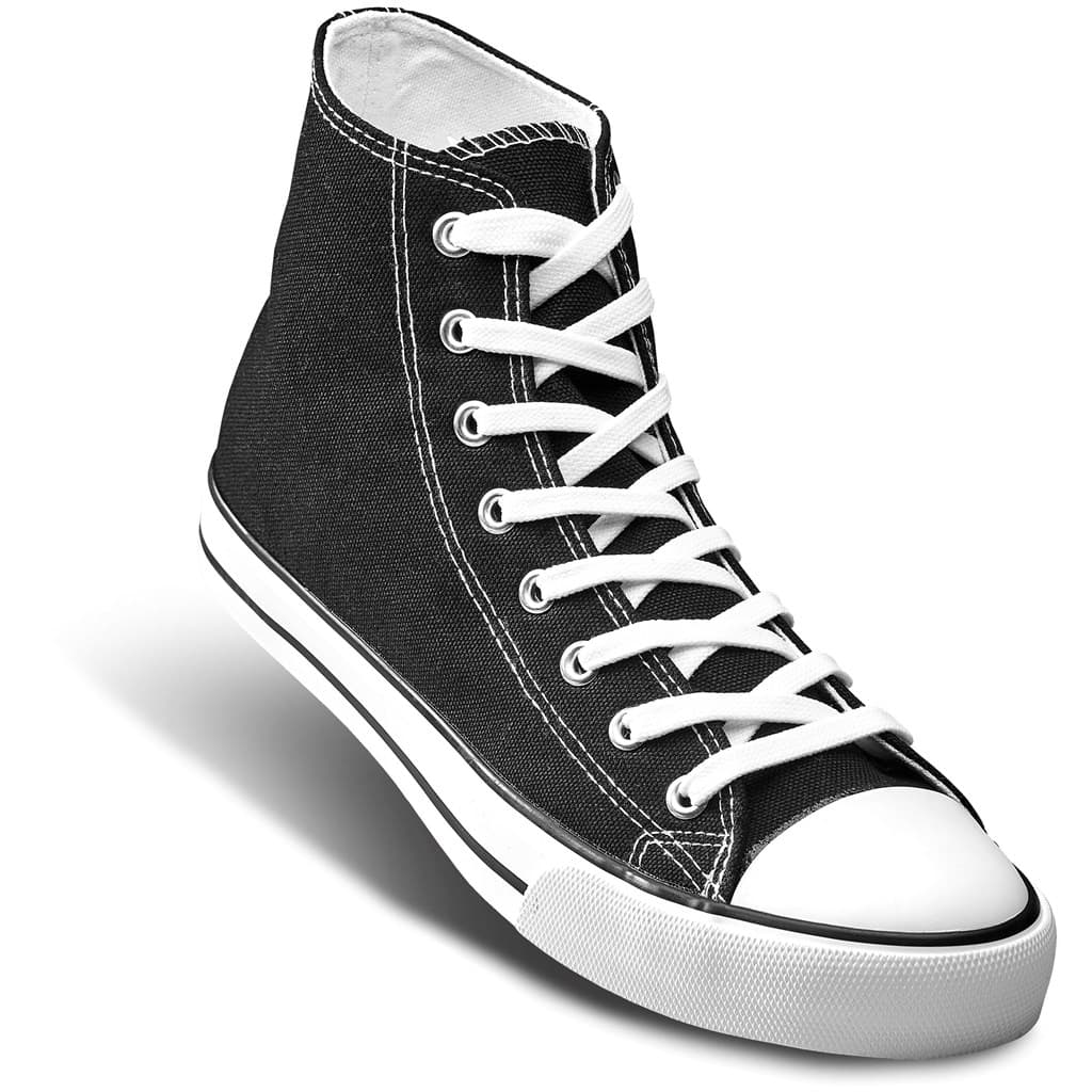 Unisex Retro High Top Canvas Sneaker - Black