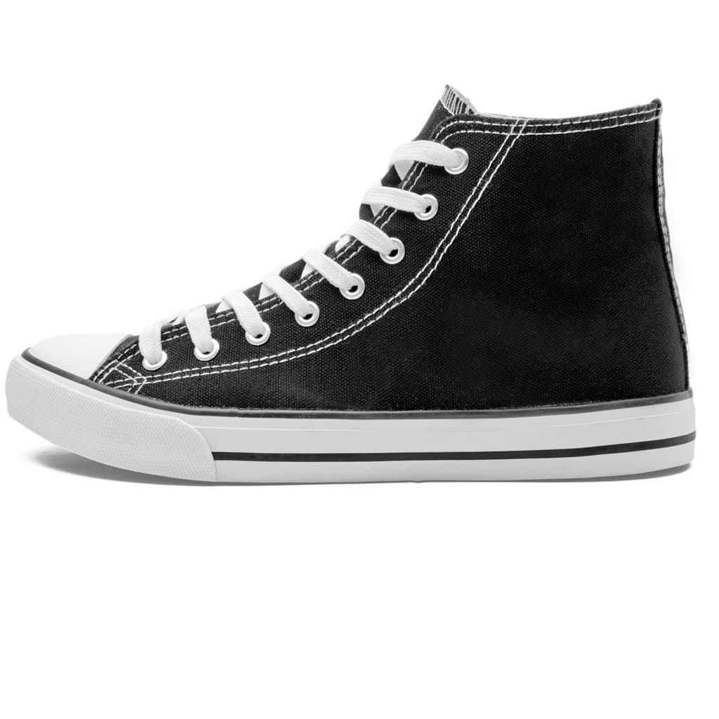 Unisex Retro High Top Canvas Sneaker - Black