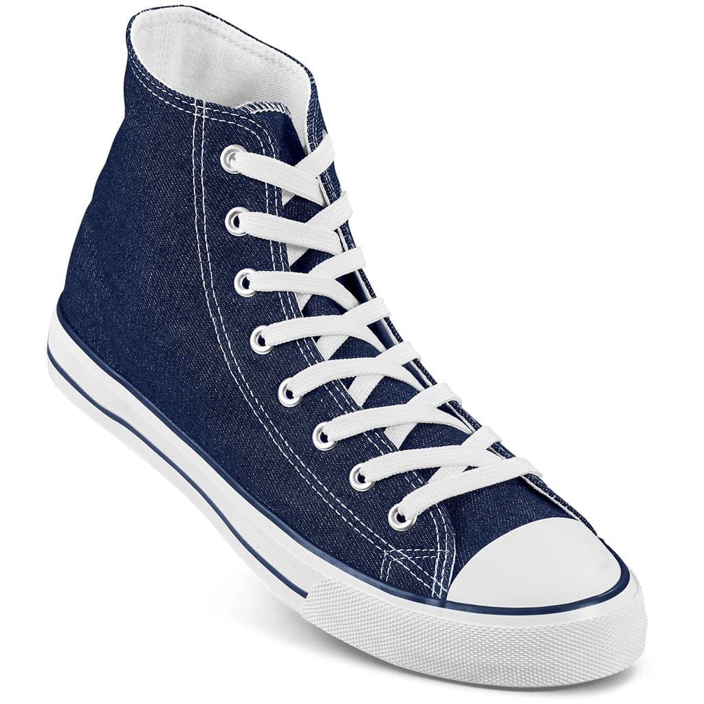 Unisex Retro High Top Canvas Sneaker - Blue