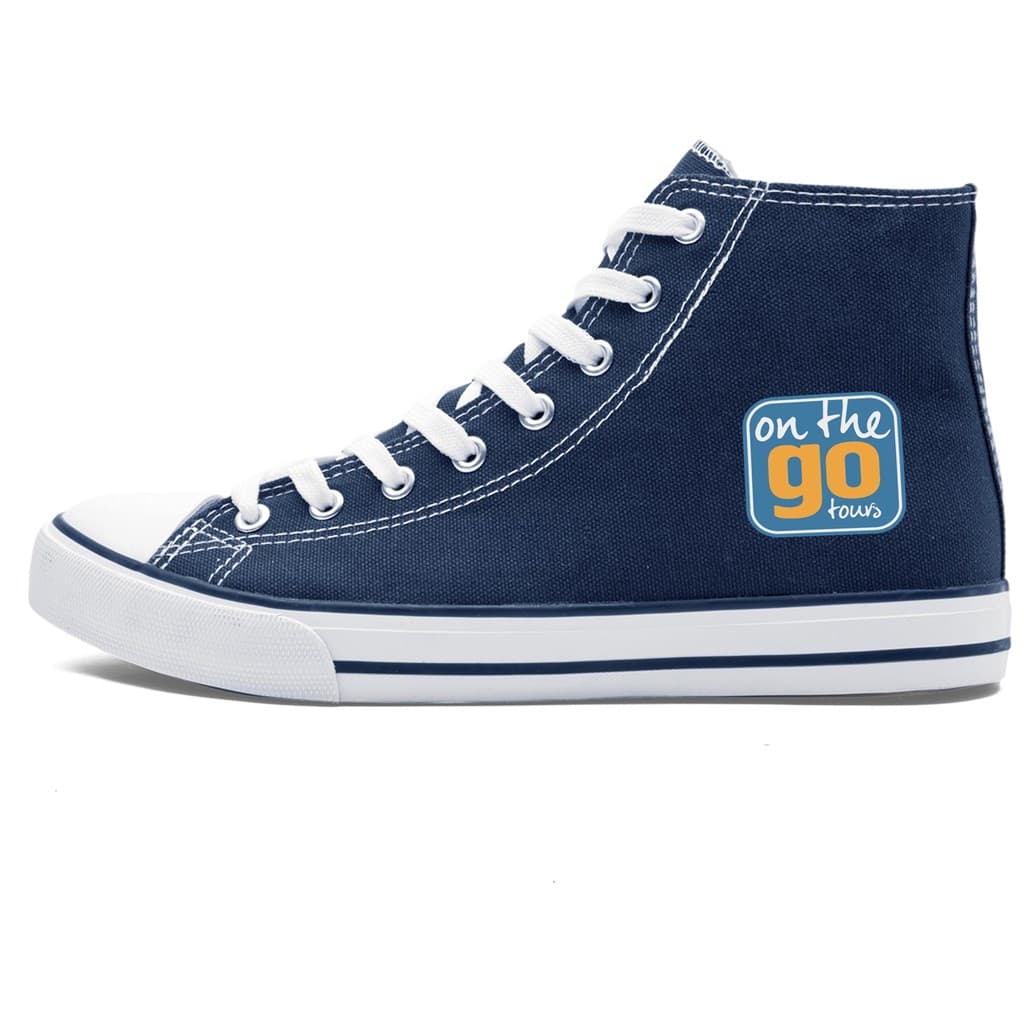Unisex Retro High Top Canvas Sneaker - Navy