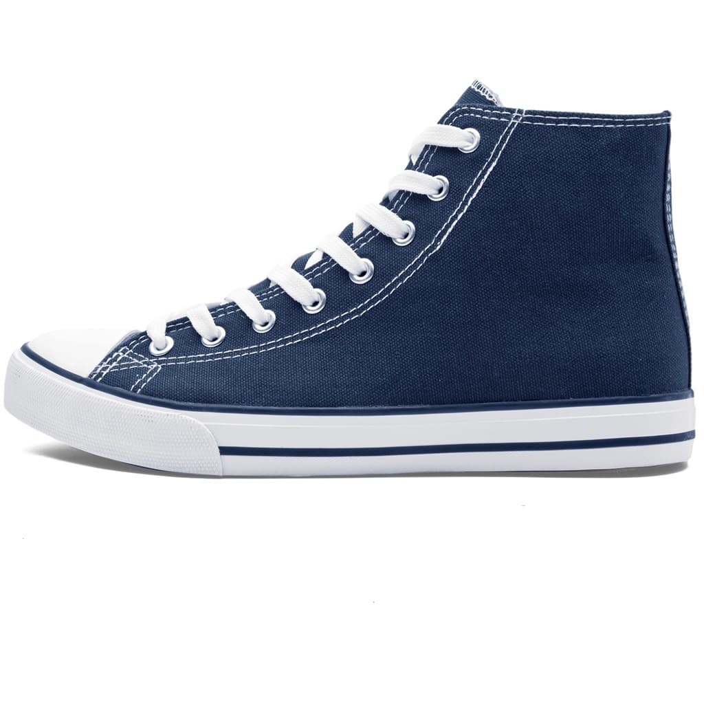 Unisex Retro High Top Canvas Sneaker - Navy