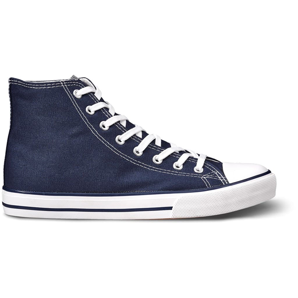 Unisex Retro High Top Canvas Sneaker - Navy