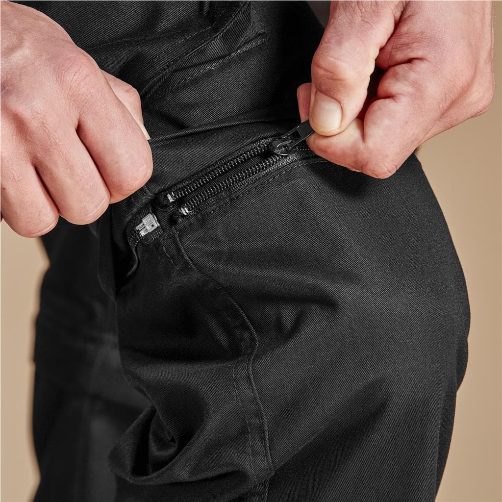 Mens Cargo Zip Off Pants - Black