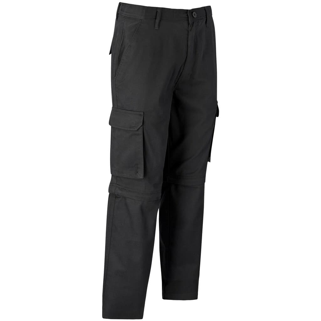 Mens Cargo Zip Off Pants - Black