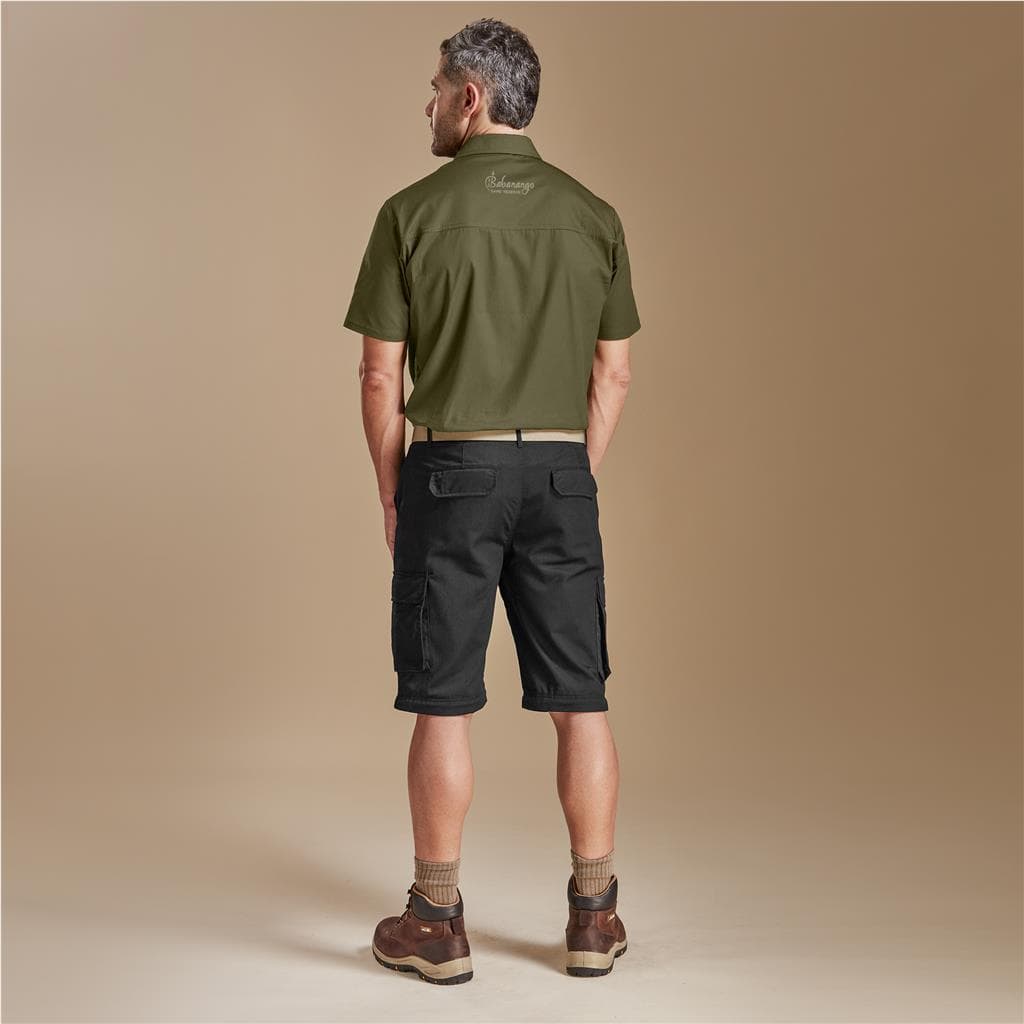 Mens Cargo Zip Off Pants - Black
