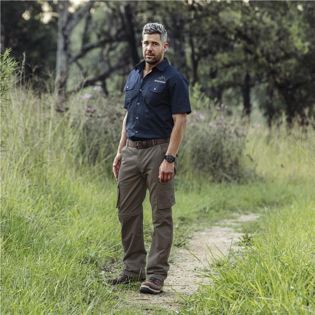 Mens Cargo Zip Off Pants - Khaki