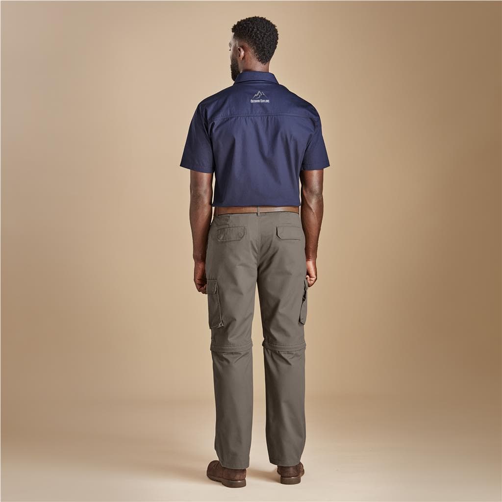 Mens Cargo Zip Off Pants - Khaki
