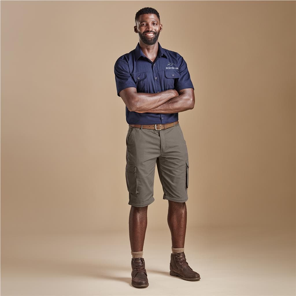 Mens Cargo Zip Off Pants - Khaki