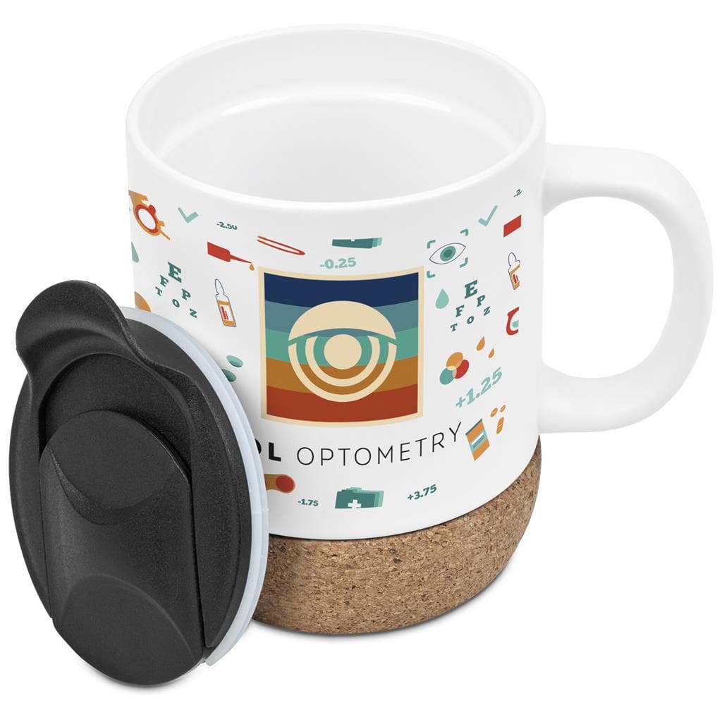 Serendipio Sienna Cork & Ceramic Sublimation Coffee Mug - 340ml
