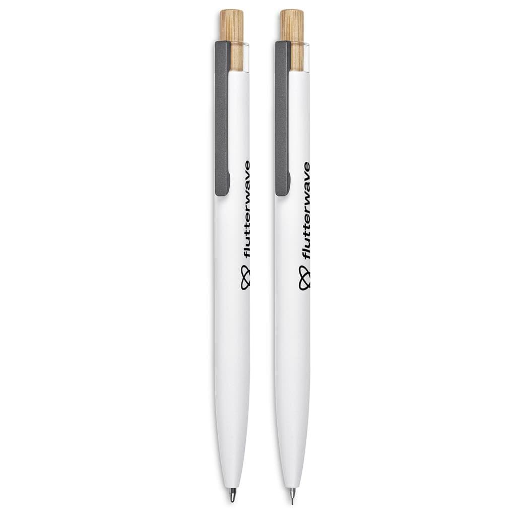 Okiyo Mimotu Ball Pen & Pencil Set - Solid White