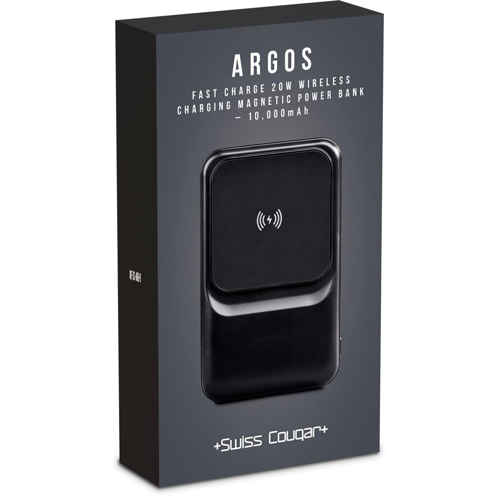 Swiss Cougar Argos Fast Charge 20W Wireless Charging Magnetic Power Bank - 10 000mAh