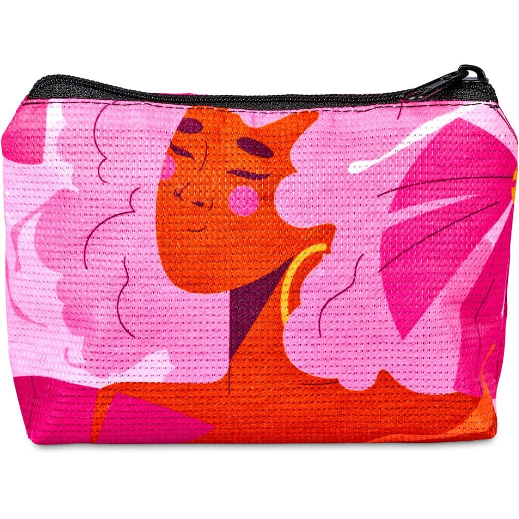 Pre-Printed Sample Hoppla Leanne Recycled PET Stitch-Bond Mini Toiletry Bag
