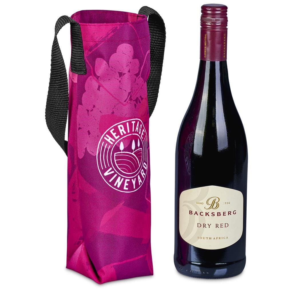 Pre-Printed Sample Hoppla Cellaro Polyester Wine Bottle Gift Bag