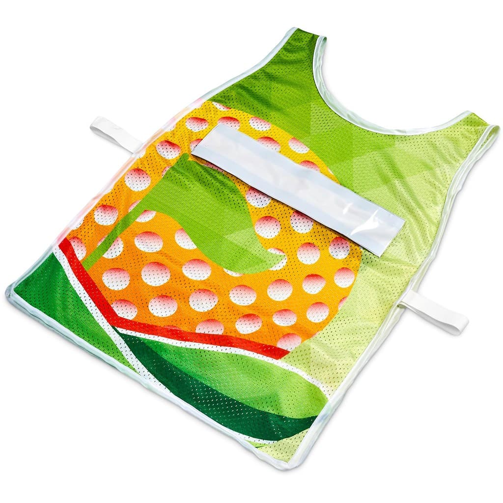 Pre-Production Sample Hoppla Jackal Polyester Caddy Bib with PVC Name Sleeve