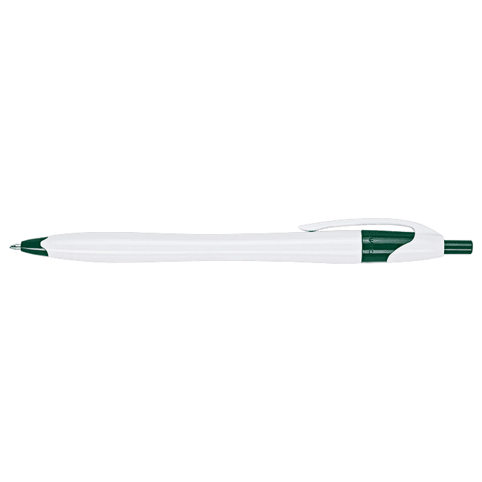 Slim White Barrel Ballpoint Pen
