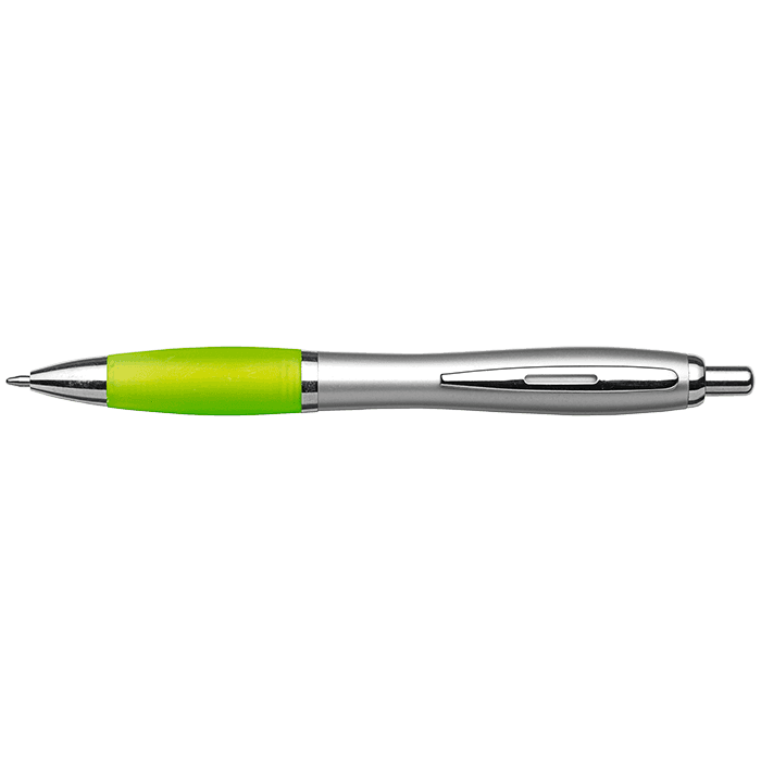 Silver Barrel Curved Design Ballpoint Pen