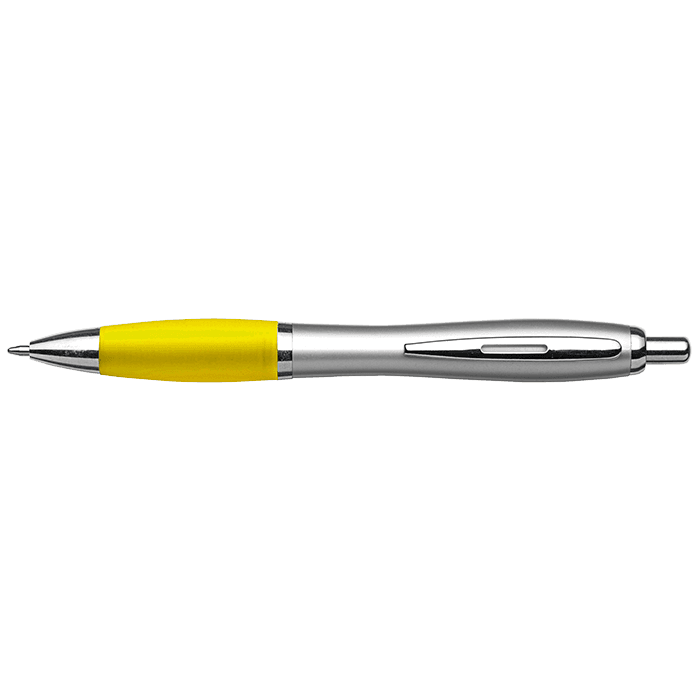 Silver Barrel Curved Design Ballpoint Pen