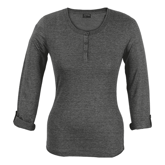 145g Henley Long Sleeve T-Shirt Ladies